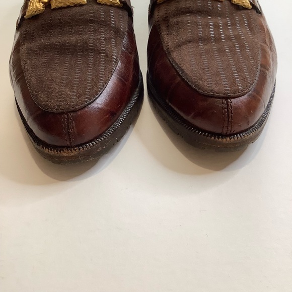BALLY Brown Tranca Italian Leather & Suede Loafers Size 38 - Picture 5 of 12